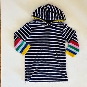 Boden blue stripe hooded swim cover up
